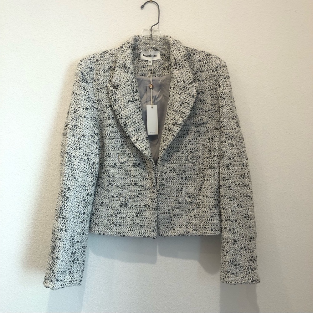 NWT Heartloom Aurelie Tweed Blazer Gray Women’s Size Medium - Picture 4 of 15